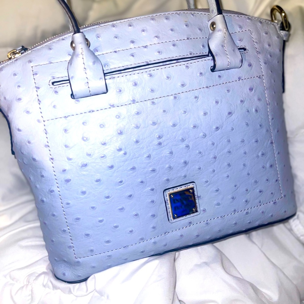Authentic Dooney & Bourke Domed Ostrich Satchel (Light Blue)